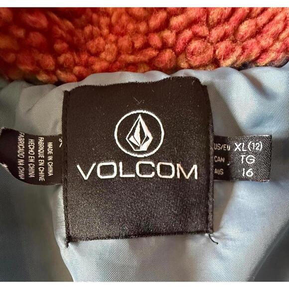 Volcom Plaid Sherpa Fleece Jacket – Kids XL (Youth 12 / Fits Adult XS-S) - Picture 5 of 7